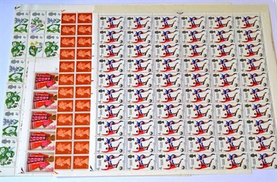 Lot 343 - Great Britain. 1967 Wild flowers, two full unmounted sheets, both with major black printing...