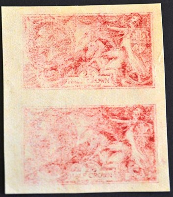 Lot 462 - Great Britain. 1913 - 1918 2s6d Seahorse vertical pair in red. Printers waste