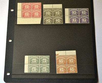 Lot 463 - Great Britain. 1937 to 1938 Postage Dues 1d to 5d mint marginal blocks of four