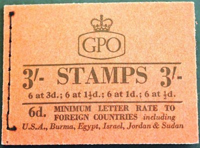 Lot 482 - Great Britain. August 1959 3s booklet, graphite lines SG M13g