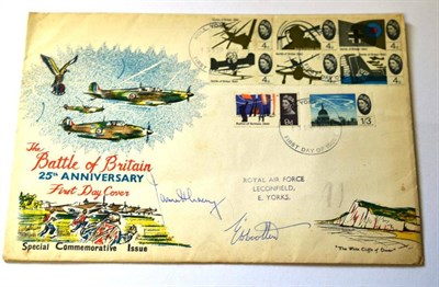 Lot 520 - Great Britain. 1965 Battle of Britain illustrated FDC signed James Lacey (and another). James Lacey