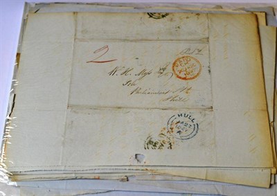 Lot 533 - Great Britain. Over fifty 1840's to 1850's stampless entires/outer letter sheets each bearing a...