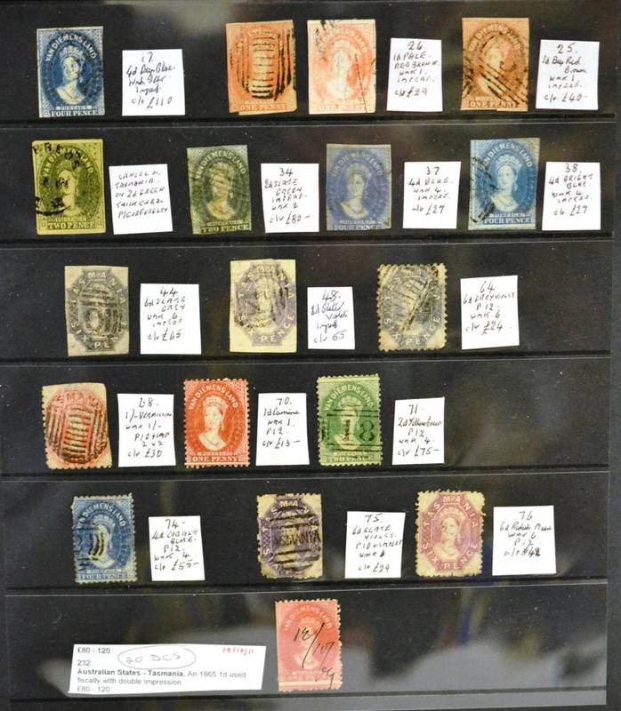Lot 163 Australia Tasmania. An 1855 to 1912 mint