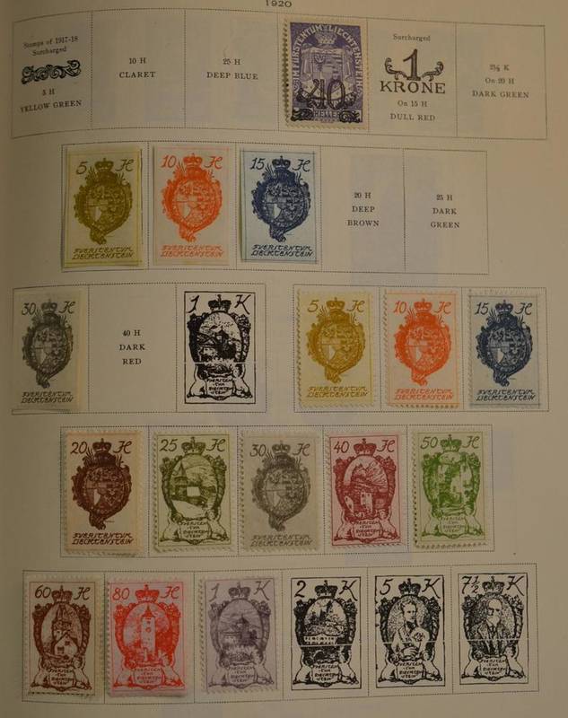 Lot 116 - Three Scott International Postage Stamp Albums, 1840 - 1900, 1901 - 1920 (poor condition) and...