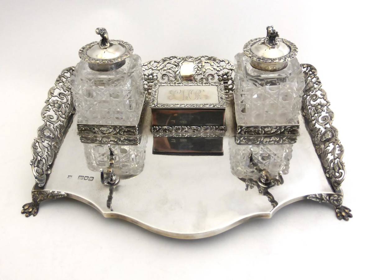 Lot 441 - A Victorian Silver Inkstand, Goldsmiths & Silversmiths Co (William Gibson & John Lawrence Langman)