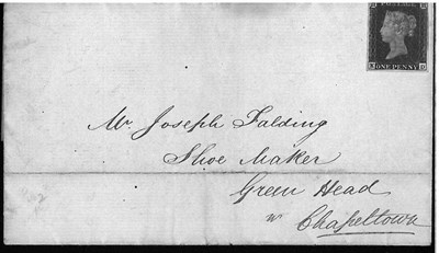 Lot 483 - Great Britain. September 1840 outer letter sheet addressed to a shoe maker, Chapeltown, Leeds...