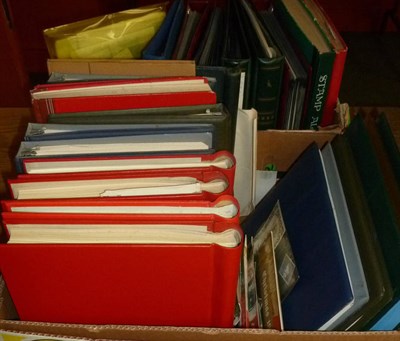 Lot 7 - Two Cartons housing an assortment of world issues in stockbooks, binders etc. Also four Windsor...