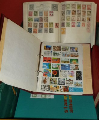 Lot 15 - A Green Plastic Container housing albums and stockbooks containing all world. Includes British...