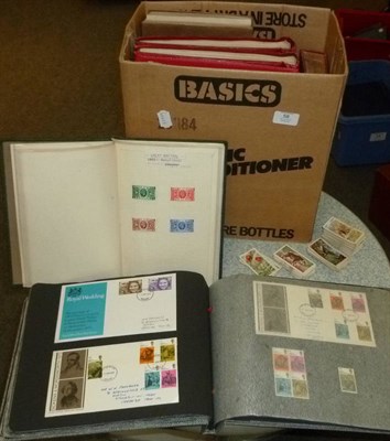 Lot 58 - Four Albums housing all world, album of FDC's, old catalogues and cigarette cards