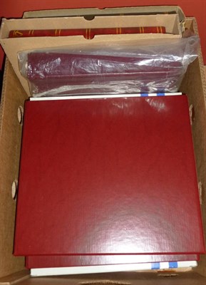 Lot 113 - Three New Burgundy Safe Binders and matching slip cases. A new Burgundy Devon album and pages....