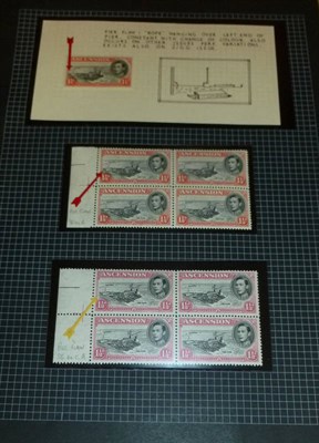 Lot 126 - Ascension. Three album pages housing mint 1938 - 1953 flaws and varieties. Includes 1/2d...