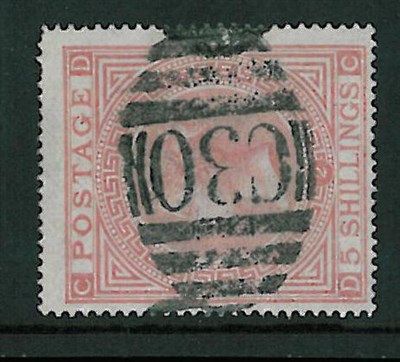 Lot 148 - Chile - Great Britain Used In. A Great Britain 1867 to 1874 5s rose C-D, plate 2 with superb...