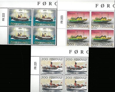 Lot 153 - Faroe Islands. 1979 to 1992 unmounted mint corner blocks of four. Minor duplication