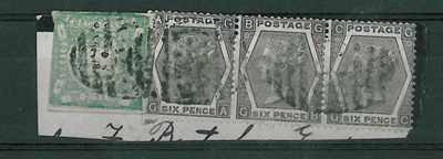 Lot 190 - Peru - Great Britain Post Offices Abroad. Great Britain 1873 horizontal strip of three GA/GC...