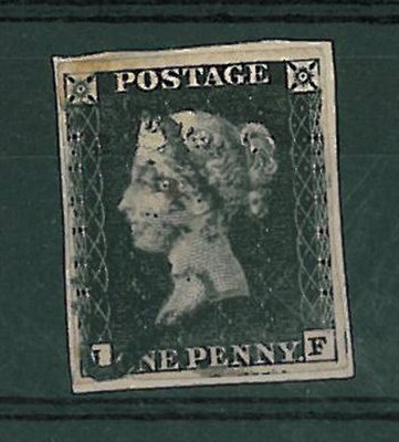 Lot 244 - Great Britain. 1840 1d black J (?) - F , four margins  on very small piece. Used with black Maltese