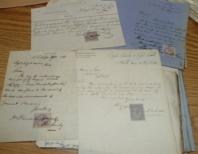 Lot 297 - Great Britain. A selection of letters, documents and receipts from the 1850's and 1860's...