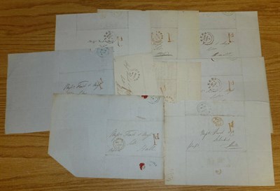 Lot 304 - Great Britain. Forty six stampless entires and out letter sheets , ranging from 1841 to 1850,...