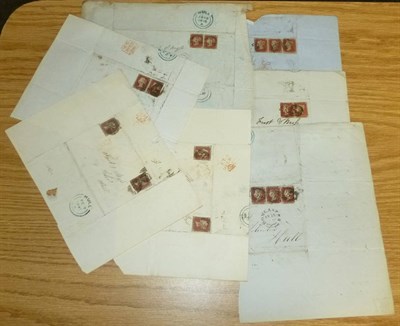 Lot 309 - Great Britain. A bundle of 1845 to 1852 entires and outer letter sheets addressed to Hull...