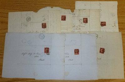 Lot 310 - Great Britain. Eighty entires, outer letter sheets etc from 1840 to 1858 all addressed to Hull (80)