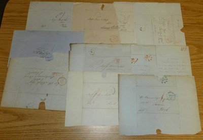 Lot 314 - Great Britain. A selection of stampless entires and outer letter sheets, all addressed to Hull (65)