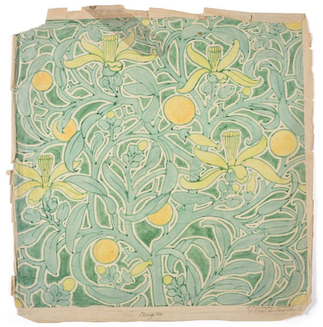 Lot 610 - Charles Francis Annesley Voysey (1857-1941): Six Watercolour Designs and Working Drawings for...