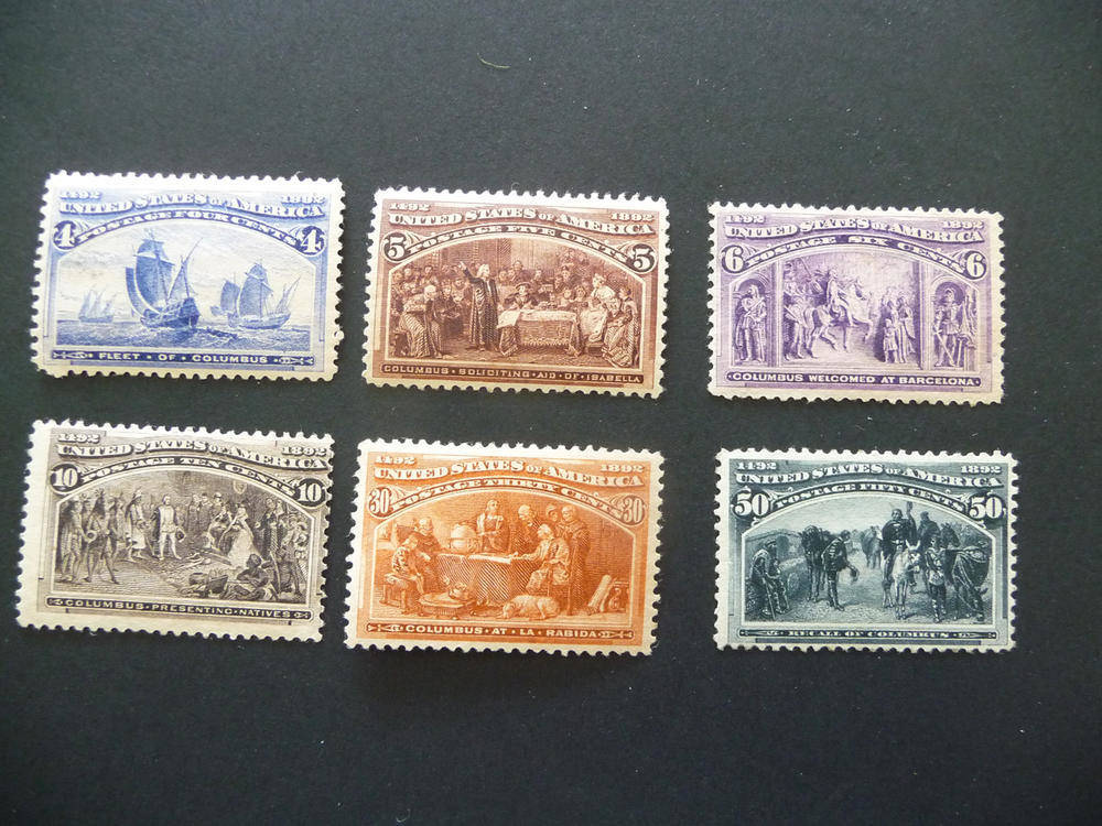 Lot 407 - U.S.A. 1893 Columbian Exposition  4c,  5C, 6c, 10C, 30C and 50C mint