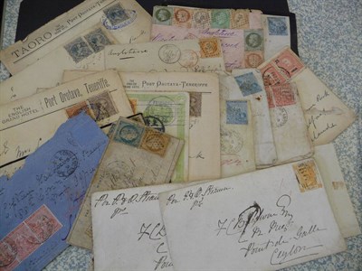Lot 124 - Cape of Good Hope, France, Hong Kong etc. A bundle of nineteen nineteenth century covers cards etc.