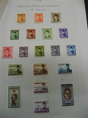 Lot 138 - Gaza. A collection of mint on album pages. Includes 1948 Postage and Air sets, 1953 Postage set