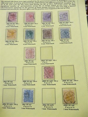 Lot 154 - New Zealand. 1882 to 1900 Second side face issue, used and neatly presented on seven album pages