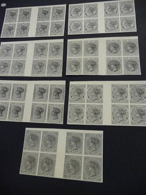 Lot 155 - New Zealand. 1882 - 1900 'Second side face' in blocks of eight (divided by margins). 1d, 2d,...