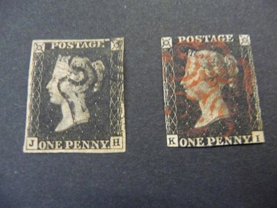 Lot 186 - Great Britain. 1840 1d black J-H three good margins, the fourth close, used with black Maltese...