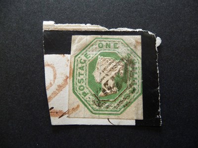 Lot 196 - Great Britain. 1847 1s embossed, used, attached to small piece