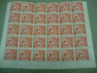 Lot 201 - Great Britain. 1924 1 1/2d British Empire Exhibition. Part sheet of thirty, unmounted SG 431