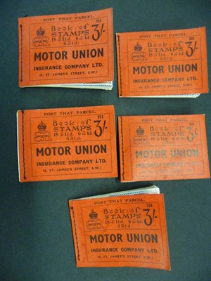 Lot 208 - Great Britain. Five 1936 3s booklets all edition 331  SG BC3