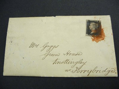 Lot 227 - Great Britain. December 1840 entire to Knottingley bearing 1d black B-J four margins (frame...