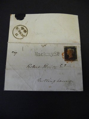 Lot 231 - Great Britain. November 1840 mourning cover London to Nottingham bearing 1d black P-I four margins