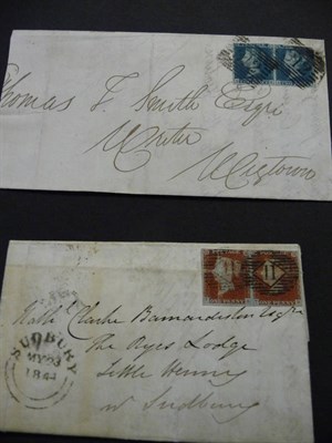 Lot 233A - Great Britain. A May 1844 entire bearing 1841 1d horizontal pair TA/TB four margins (vertical...