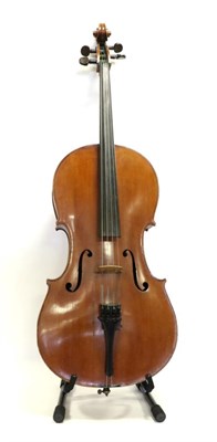 Lot 2005 - Cello 29 3/4"; two piece back, ebony fingerboard, no label, upper bout 13 3/8";, middle 9...