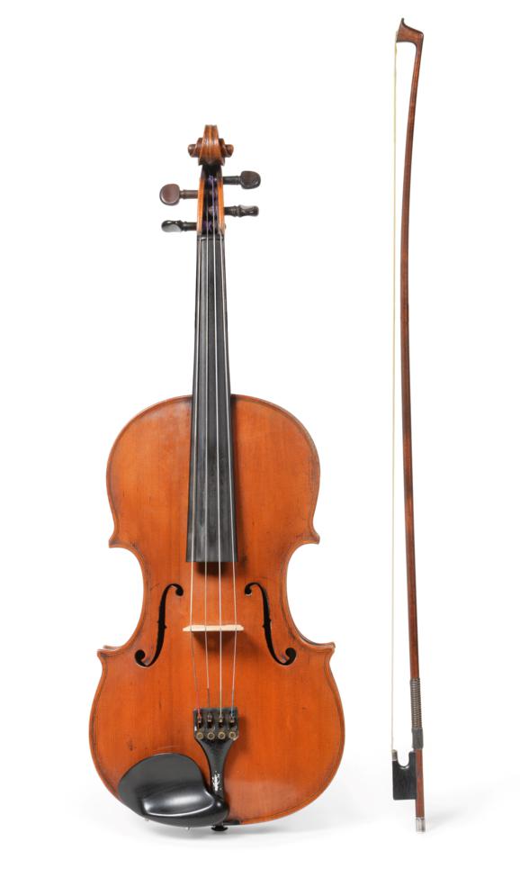 Lot 2011 - Viola 15 3/4"; two piece back, with ebony fingerboard, width upper bout 7 7/8";, middle 5...