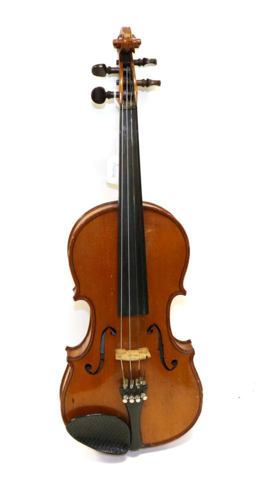 Lot 2013 - Violin 13 1/4"; two piece back, ebony fingerboard with label 'Supplied By W Thompson 33...
