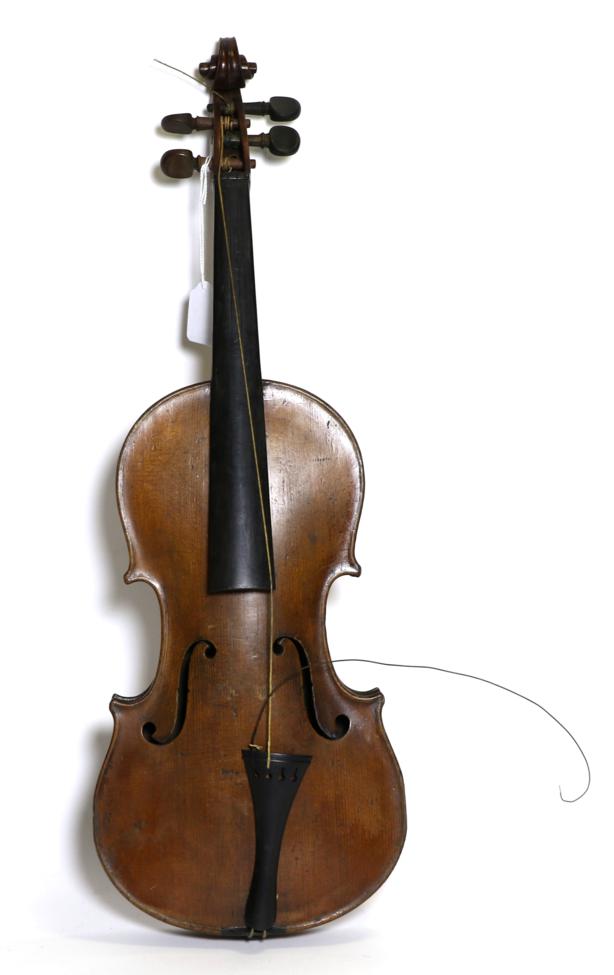 Lot 2014 - Violin 13 1/4"; two piece back, no label