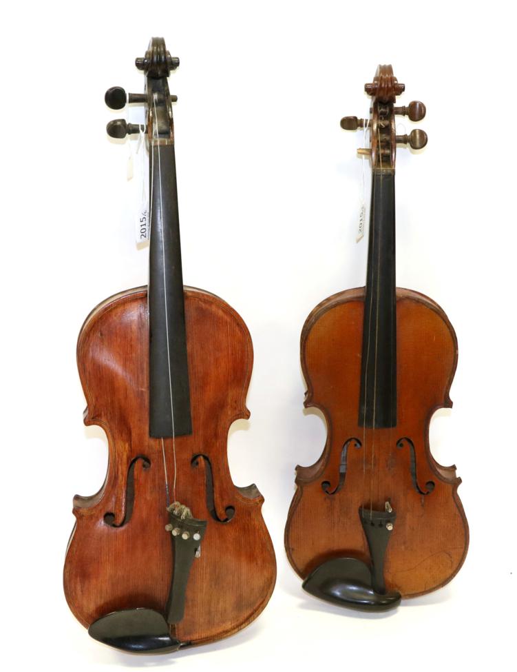 Lot 2015 - Violin 13 1/8 two piece back, ebony fingerboard, with label 'Lesley Sheppard The Music Show...