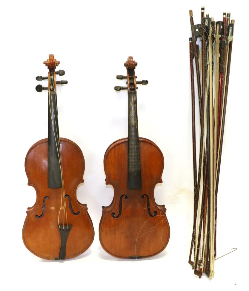 Lot 2022 - Violin 14 1/4"; one piece back, with label 'Franciscus Gobetti Fecit Venitus Anno ...";, cased...