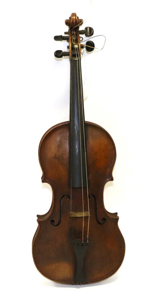 Lot 2024 - Violin 14 1/4"; two piece back, ebony fingerboard, label reads 'Chiafredo Gappa Fecit fecit cremone