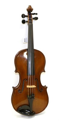 Lot 2033 - Violin 14 1/8"; two piece back, ebony fingerboard and tailpiece, with label 'Anton Kessel...