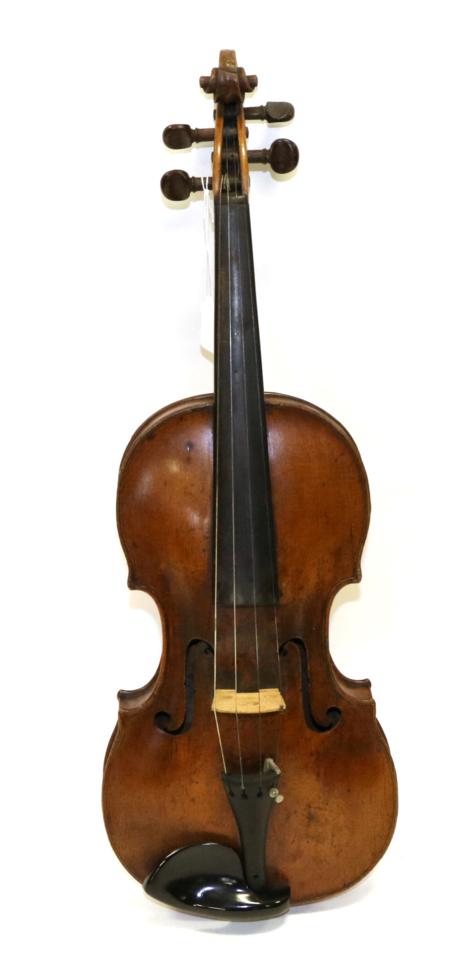 Lot 2039 - Violin 14 3/8"; two piece back, ebony fingerboard and tailpiece, with label 'Antony Posch Macher in