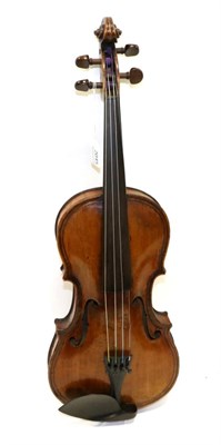Lot 2045 - Violin 14"; two piece back, ebony fingerboard, double purfling to front and back, with label...