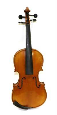 Lot 2047 - Violin 14"; two piece back, ebony fingerboard, label reads 'J.H.Z in  heart in circle', cased
