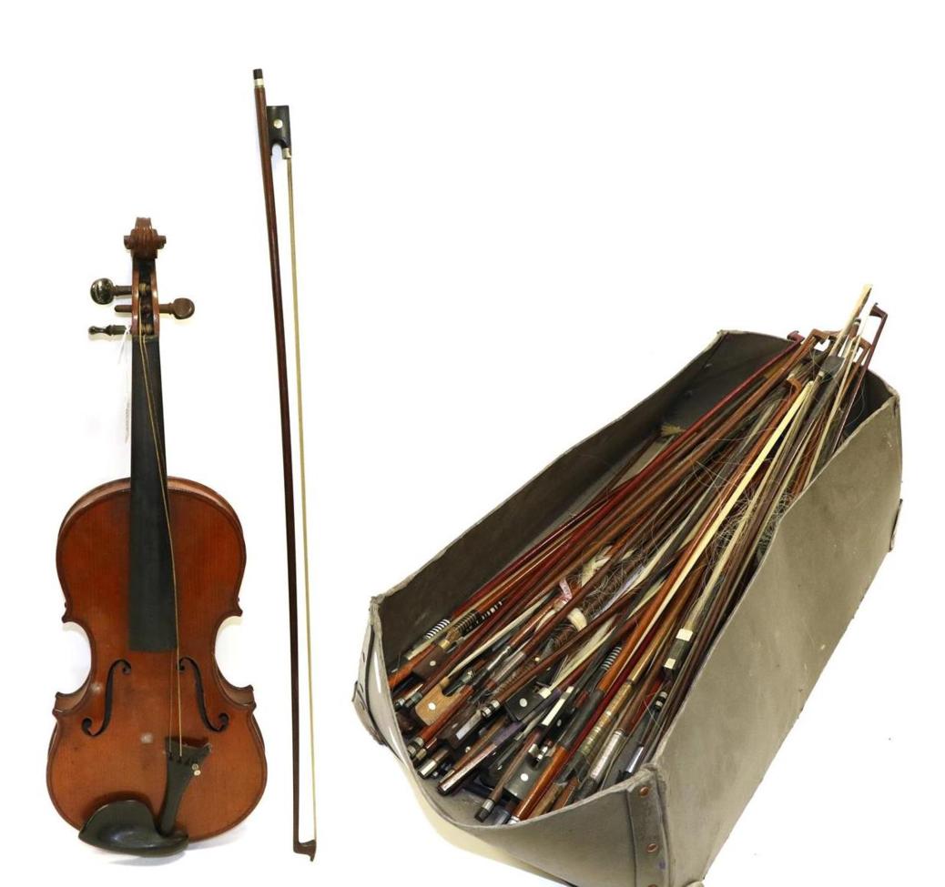 Lot 2048 - Violin 14"; two piece back, ebony fingerboard, with label stating imitation of Joseph...