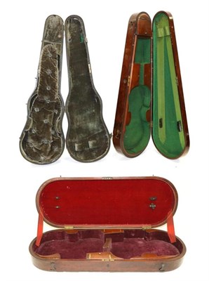 Lot 2055 - Violin Case For Single Instrument velvet lined with shaped violin blanket believed to be by Hills &